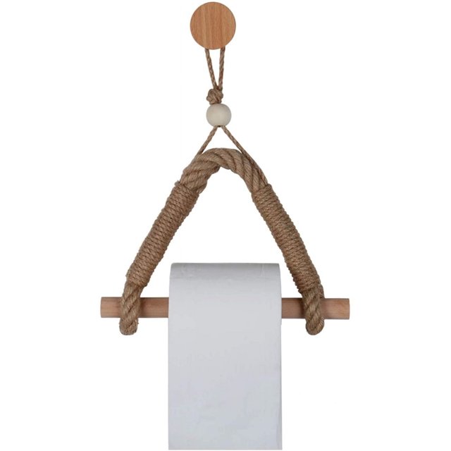 Portarrollos de papel higiénico de cuerda de cáñamo vintage para baño oso de fresa Electrónica