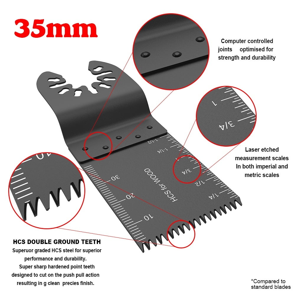 15 Wood Metal Oscillating Multitool Quick Release Saw Blades - Multi