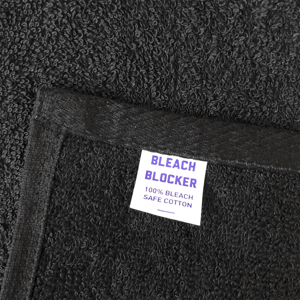 Arkwright Bleach Safe Sr. Salon Towels - 100% Ring Spun Cotton Hand Towel for Spa - (Bulk Case of 144) Black