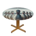 thumbnail image 3 of Wuche  Bowling Round Fitted Tablecloth  Fitted Table Cloth for Round Table Waterproof Wipeable Round Elastic Table Cloth Circular Table Cover with Elastic Edge, 3 of 7