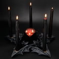 thumbnail image 4 of Creepy Gothic Black Bat Halloween Desktop Candle Holder Prop, For Indoor Dining Table Setup Haunted House Sinister Atmosphere, Heat Resistant Durable Resin Construction For Party Guests Kids, 4 of 6
