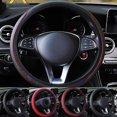 thumbnail image 2 of Stylish Car Vehicle Faux Leather Anti-Slip Steering Wheel Wrap Cover Protector, 2 of 10
