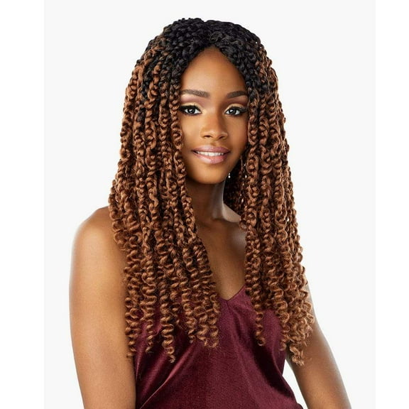 Sensationnel Synthetic Crochet Braid Lulutress - BOX BRAID PASSION TWIST 18" (1 Jet Black)