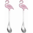 thumbnail image 1 of Flamingo Coffee Spoon Tea Spoon Dessert Spoon Stainless Steel Tableware Stirring Sugar Spoon (pink Silver) (2pcs), 1 of 5