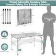thumbnail image 3 of Folding Table, Easy for Storage, Compact and Portable Picnic Table for Grill, Outdoor Camping, Garden, Patio, Dining, BBQ, Party, Market, 4Ft (Large, Silver), 3 of 14
