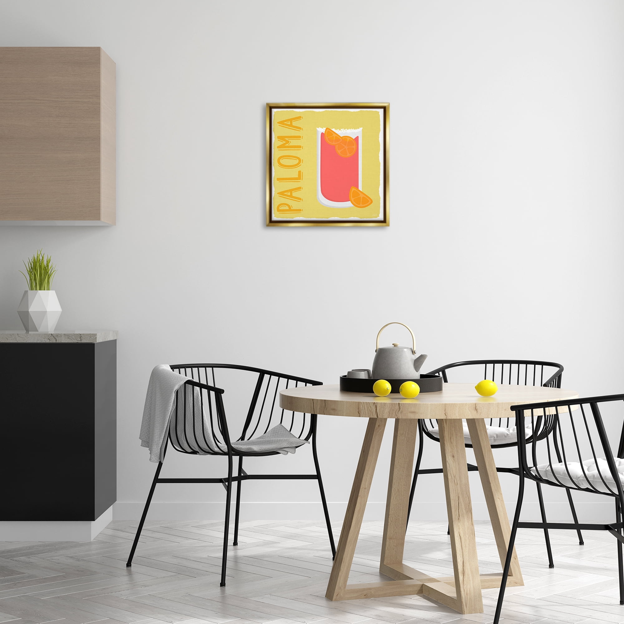 Stupell Industries Paloma Cocktail Drink Food & Beverage Painting Gold Floater Framed Canvas Art Print Wall Art, 18 x 18