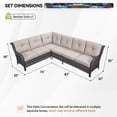thumbnail image 3 of Gymojoy 2-Piece Outdoor Patio Furniture Set, L-Shaped Sectional Sofa, All-Weather PE Wicker Rattan Conversation Set,Gray/Beige, 3 of 6