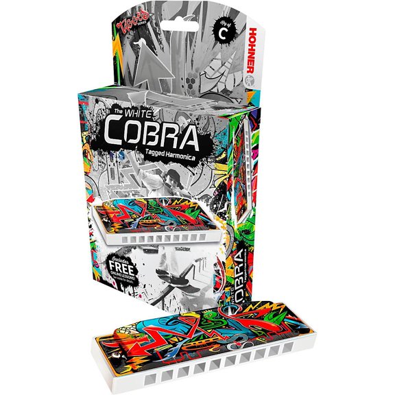 Hohner White Cobra Tagged Harmonica Key of A