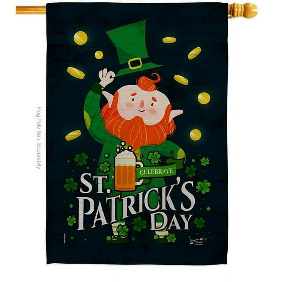 Angeleno Heritage H130315-BO Celebrate St Patrick Springtime Double-Sided Garden Decorative House Flag, Multi Color