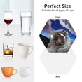 thumbnail image 6 of Pofeuu Astronaut in Outer Space Print Coasters for Drinks, 4Pack PU Leather Coasters, Bar Drink Coasters for Tabletop Protection, Furniture from Damage-Hexagon, 6 of 6