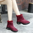 thumbnail image 4 of YOURDIARY Womens Suede Snow Boots Winter Warm Fuzzy Boots Comfortable Ankle-High Boots with Fur Lining, 4 of 10