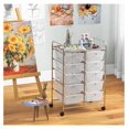 thumbnail image 4 of Moccha 10-Drawer Rolling Storage Cart - Under Desk Storage Drawers with wheels for Art Supply Paper Salon, Scrapbook Paper Tools, Mobile Utility Cart for Classroom, Clear, 4 of 8