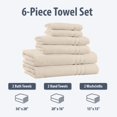 thumbnail image 2 of Fresh Linen 100% Egyptian Cotton Super Soft 6 Piece Towel Set, 2 of 4