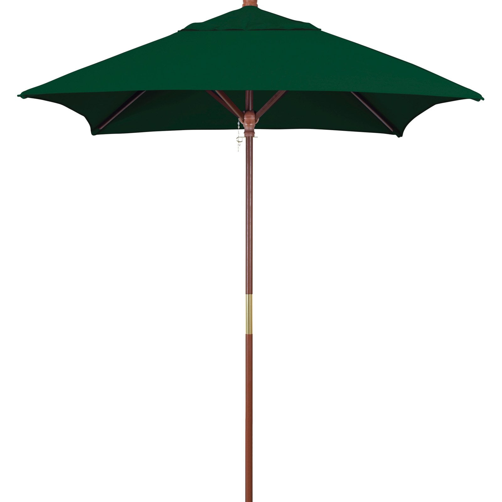 California Umbrella 6 ft. Square Marenti Wood Sunbrella Market Umbrella