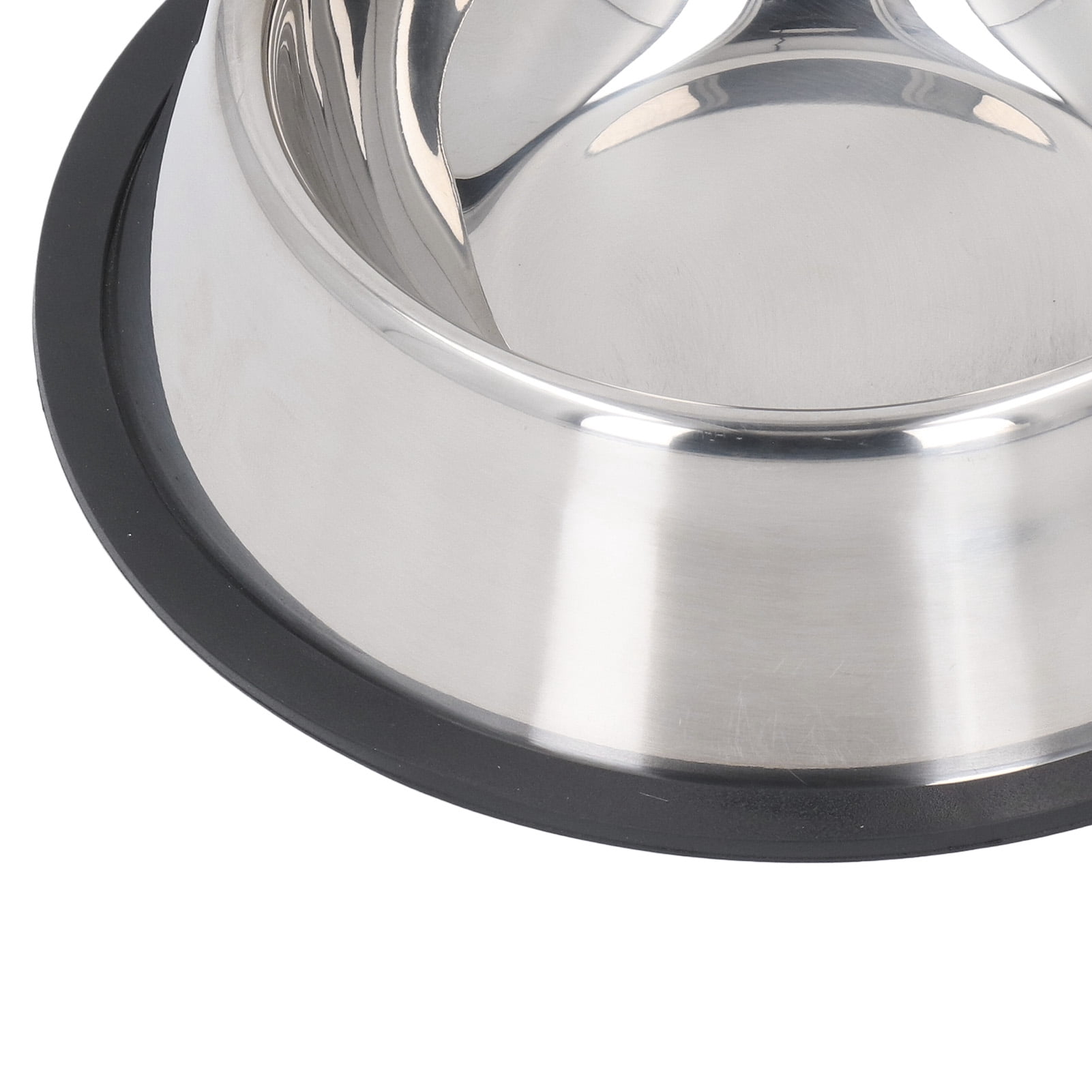 BOKYAN 2 Pcs Slow Feeder Dog Bowls Stainless Steel Slow Down Eating Pet Dish Set with Anti-Slip Base, 9.84 in / 25 cm