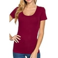 thumbnail image 2 of Women's Short Sleeve Scoop Neck Cotton Jersey Top Soft and Stretchy 2-Pack, 2 of 5