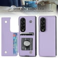 thumbnail image 6 of ELEHOLD for Samsung Galaxy Z Fold 3 Wallet Case,Luxury Flip Folio PU Leather Card Slots Kickstand Heavy Duty Shockproof Protective Phone Case for Samsung Galaxy Z Fold 3,Purple, 6 of 8