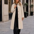 thumbnail image 3 of TGSLY Long Trench Coat for Women Lightweight Collared Single Breasted Button Outerwear Loose Casual Solid Color Long Sleeve Jacket with Pockets S, 3 of 10