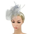 thumbnail image 4 of Clearance! Fdelink Fascinator Women's Organza Kentucky Derby British Bridal Tea Party Party Headband (Grey), 4 of 7