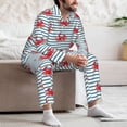 thumbnail image 7 of Naloa Cute Red Crabs With Nautical Men’s Pajamas Set - Long Sleeve Button Down Sleep Shirt and Pajama Bottoms Sleepwear Set-X-Large, 7 of 7