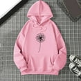 thumbnail image 2 of Bibifish Women Graphic Hoodies Casual Autumn Long Sleeve Pullover Tops Dandelion Print Stylish Hooded Sweatshirts For Daily Wear, 2 of 8