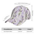 thumbnail image 2 of Pofeuu Lavender Flowers Print Adult Adjustable Embroidered Graphic Baseball Hat for Men and Women, 2 of 6