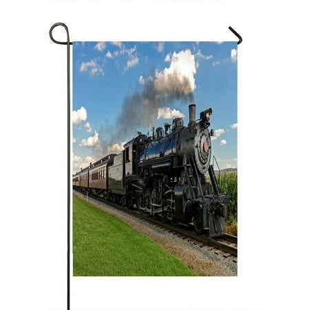 ECZJNT historic steam train passes through the fields Outdoor Flag Home Party Garden Decor 28x40 Inch