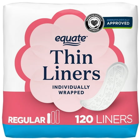 Equate Thin Liners, Regular, Unscented (120 Count)