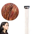 thumbnail image 1 of 50cm Synthetic Sparking Shiny Hair Tinsel Hair Extensions Hair Clip Extensions, 1 of 8