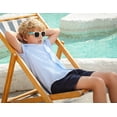 thumbnail image 2 of Aideaone Boys Button Down Shirts Short Sleeve Solid Striple Seersucker Shirt with Chest Pocket 5-14 Years, 2 of 7