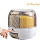 thumbnail image 4 of Dispensador de arroz Zynic para almacenar alimentos, contenedor para almacenar granos con rotación de 360° y salida con un solo clic, contenedor para granos con 6 compartimentos, ideal para la cocina, 4 of 6