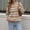 Khaki, variant on Fall Sweaters For Women Drop Shoulder Blouson Long Sleeve Loose Casual Fashion Tops Crew Neck Horizontal Stripe Knit Pullover