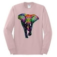 thumbnail image 2 of Wild Bobby, Colorful Rainbow Floral Elephant Animal Lover Mens Long Sleeve Shirt, Light Pink, Large, 2 of 3