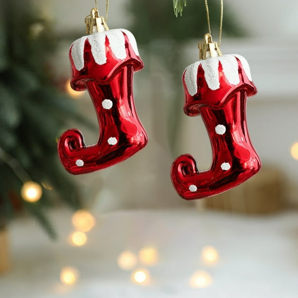pstuiky Adornos navideños de muñeco de nieve, colgante pequeño para árbol de Navidad, cabaña de Papá Noel, decoración colgante, suministros de decoración