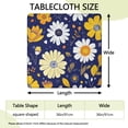 thumbnail image 2 of Pioneer Flower Floral Print Pattern Square Fitted Tablecloth with Elastic Edge,Square Table Cover,Washable Elastic Table Cover for Home Kitchen Party Decor 36"x36", 2 of 6