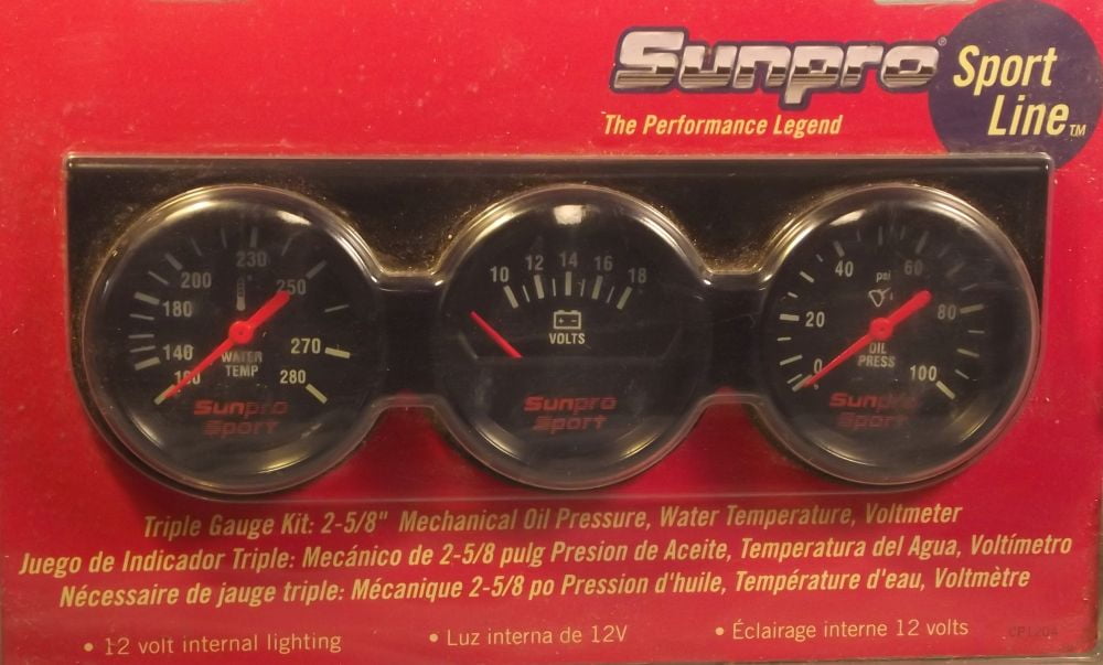 Sunpro CP7003 Sport ST 2 Electrical Transmission Temperature Gauge Kit