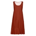 thumbnail image 4 of CQCYD Summer Dresses 2023, Women Printed Sleeveless Crew Neck Dress Loose Beach Dress Holiday Dress and Ankle Dress Leisure Sales Today Clearance Watermelon Red M, 4 of 5