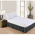 thumbnail image 2 of Sheets & Beyond Solid Microfiber 14" Bed Skirt, Full, Gray, 2 of 4