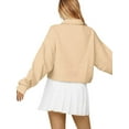 thumbnail image 4 of Liacowi Women Juniors Hooded Sweatshirt Velvet Long Sleeve Pullover Casual Crop Tops Streetwear for Teen, 4 of 5