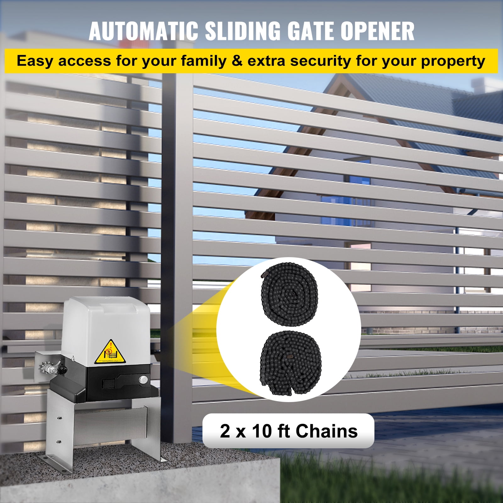 KFFKFF Sliding Door Opener AC1400 3100 lbs With 2 Remotes, Travel Speed 43 ft/min, Base Model