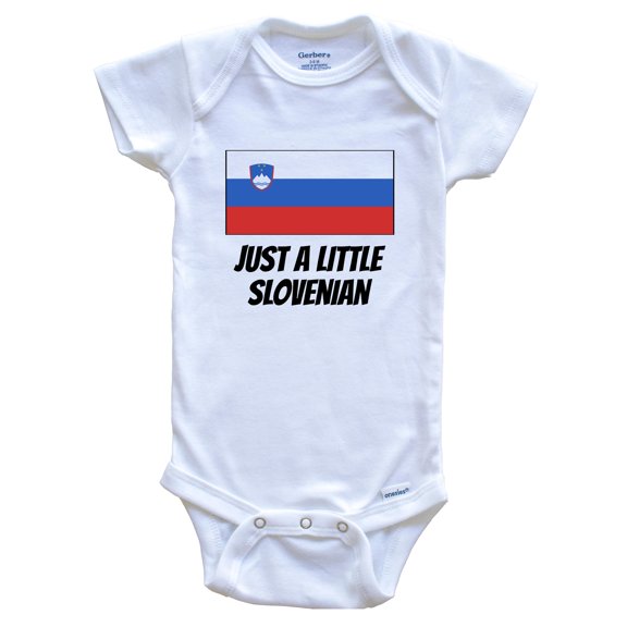 Just A Little Slovenian Cute Slovenia Flag Baby Bodysuit, 0-3 Months White