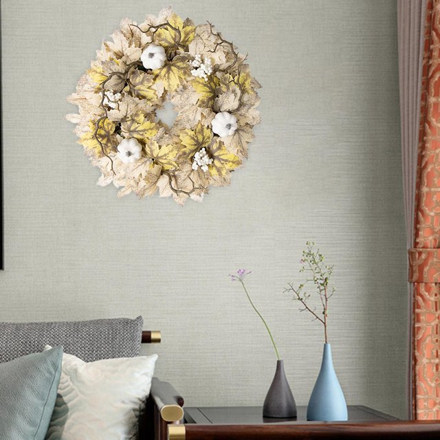 Corona de otoño de Acción de Gracias de 18 en otoño para decoración de puerta delantera Macarena Estilo A