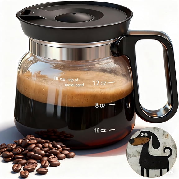 Mini Coffee Pot Mug, Tiny Glass Coffee Cup with Lid and Straw, Novelty Coffee Mug for Tea, Chocolate, Desk or Office Gift