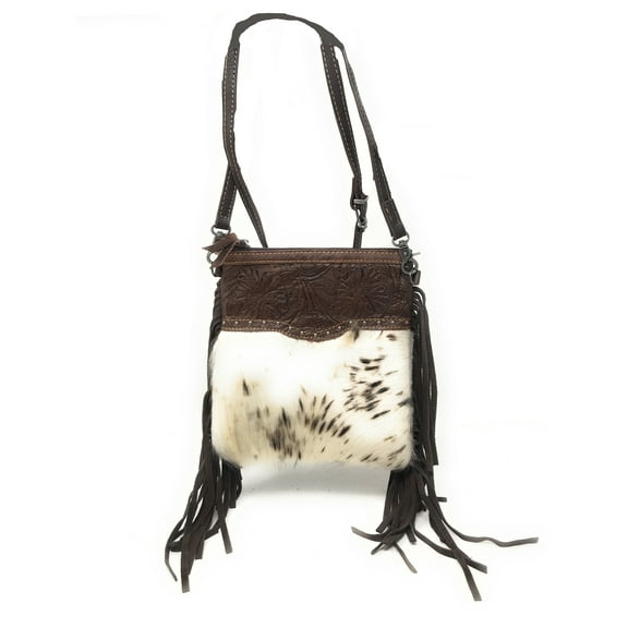 Handcrafted Genuine Leather Western Cowhide Womens Fringe Clutch Crossbody Bag in 3 Colors