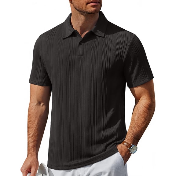 COOFANDY Polo T Shirts for Men Short Sleeve Summer Shirts Collared Casual Shirts Textured Knit Golf Polos