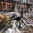 thumbnail image 6 of 275” Halloween Spider Web + 78” Giant Spider Decorations Fake Spider with Triangular Huge Spider Web for Indoor Outdoor Halloween Decorations Yard Home Costumes Parties Haunted House Décor, 6 of 9