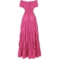 thumbnail image 4 of Jzuxvd Renaissance Costume Women Medieval Chemise Dress Pirate Peasant Dress Peasant Tops Irish Under Dress Hot Pink L, 4 of 5