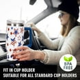 thumbnail image 3 of 40oz Patriotic Stars Stripes Tumbler with Handle Straw and Lid 4th of July Travel Tumbler Independence Day Coffee Cup for Holiday Birthday Party Favors, 3 of 7