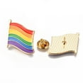 thumbnail image 2 of Alloy Enamel Brooches Enamel Pin with Butterfly Clutches Pride Flag/Rainbow Flag Light Gold Cadmium Free & Nickel Free Colorful 25x26x2mm Pin 1mm, 2 of 3