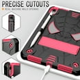 thumbnail image 2 of SaniMore Case for iPad 10th Generation 10.9" 2022, Screen Protector & Shoulder Strap & Hidden Bracket & Pen Slot Heavy Duty Protective Shockproof Hybird Shell, Black+Rose, 2 of 6